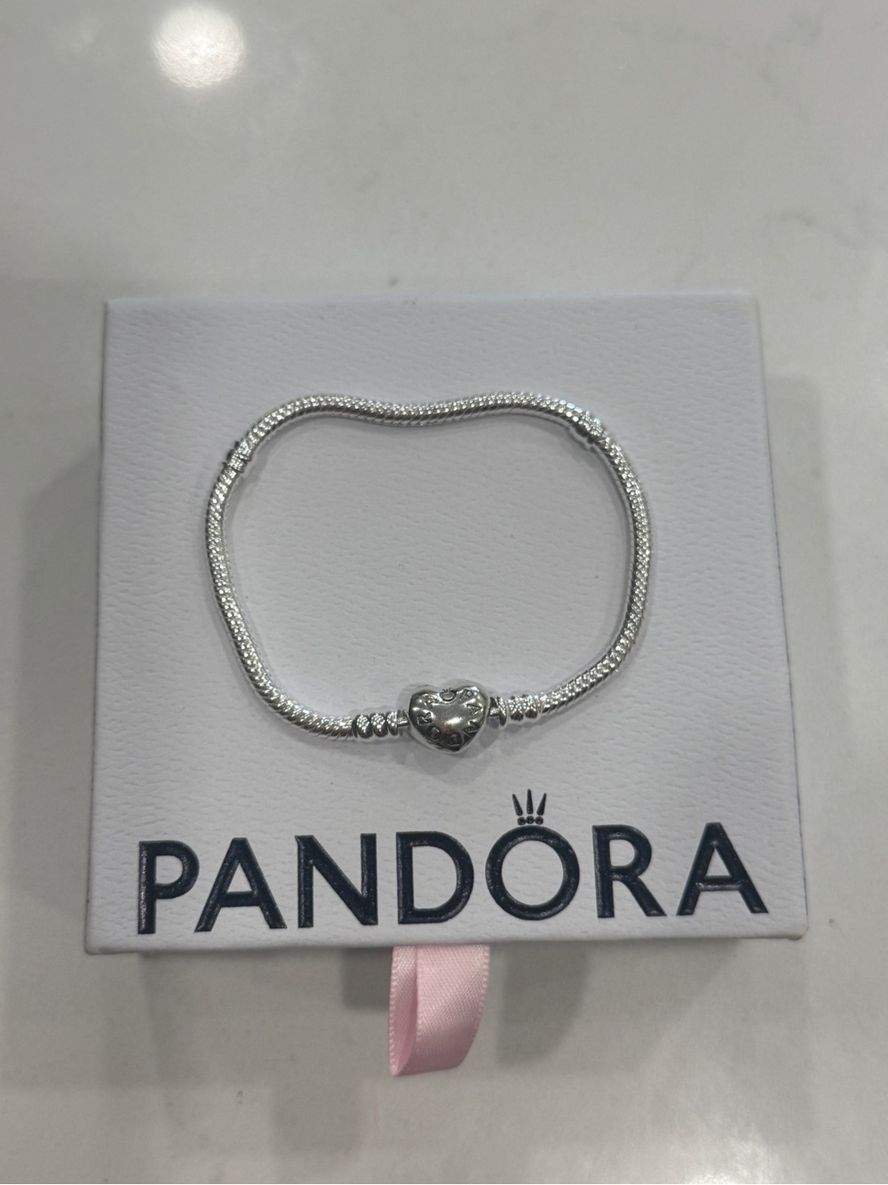 Pandora Silver Heart Clasp Chain Bracelet